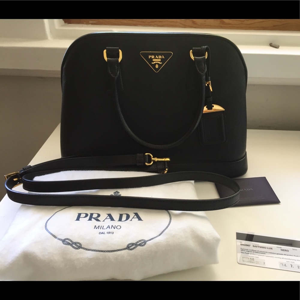 Authentic Prada Saffiano Lux with handle and strap
